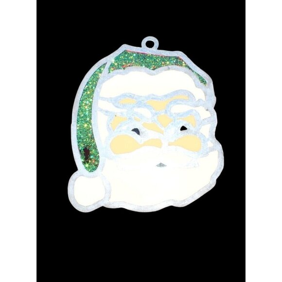 Vintage Santa Claus Suncatcher Christmas Tree/Window Ornament - Picture 2 of 2